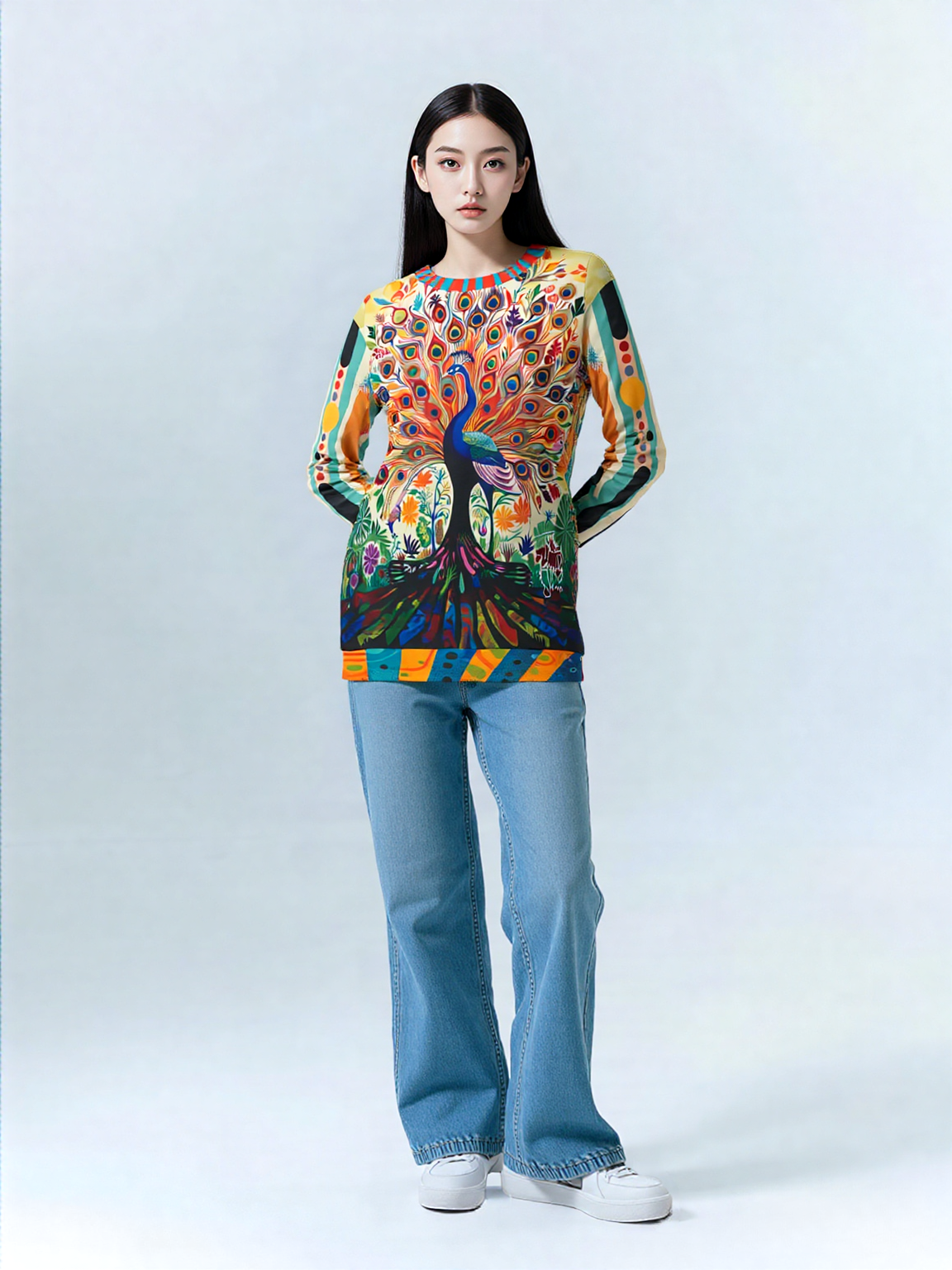 Rainbow Peacock in Jubilee Unisex Sweatshirt (Gold Label)