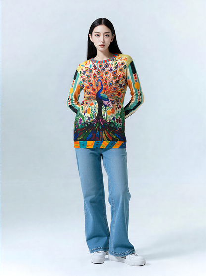 Rainbow Peacock in Jubilee Unisex Sweatshirt (Gold Label)