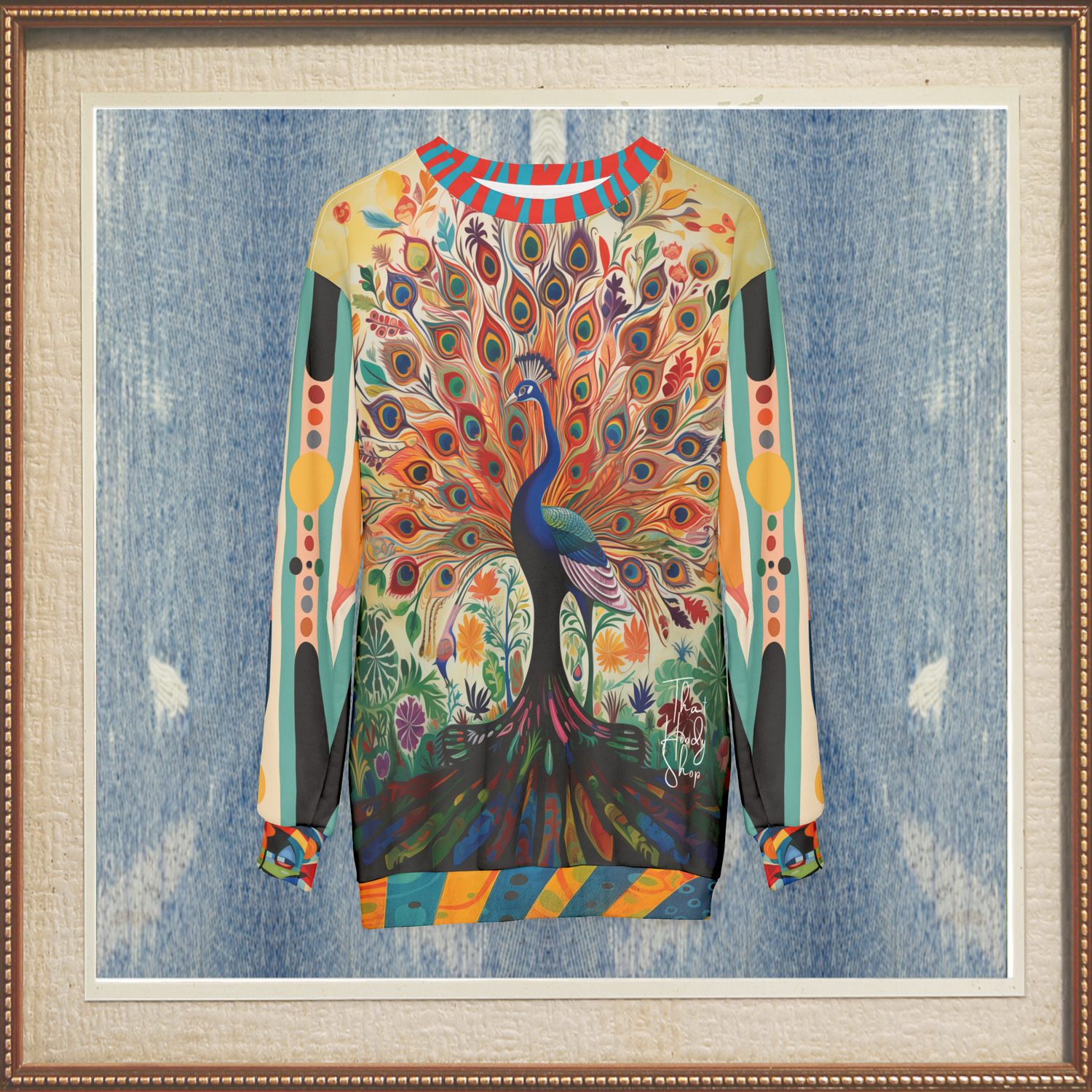 Rainbow Peacock in Jubilee Unisex Sweatshirt (Gold Label)