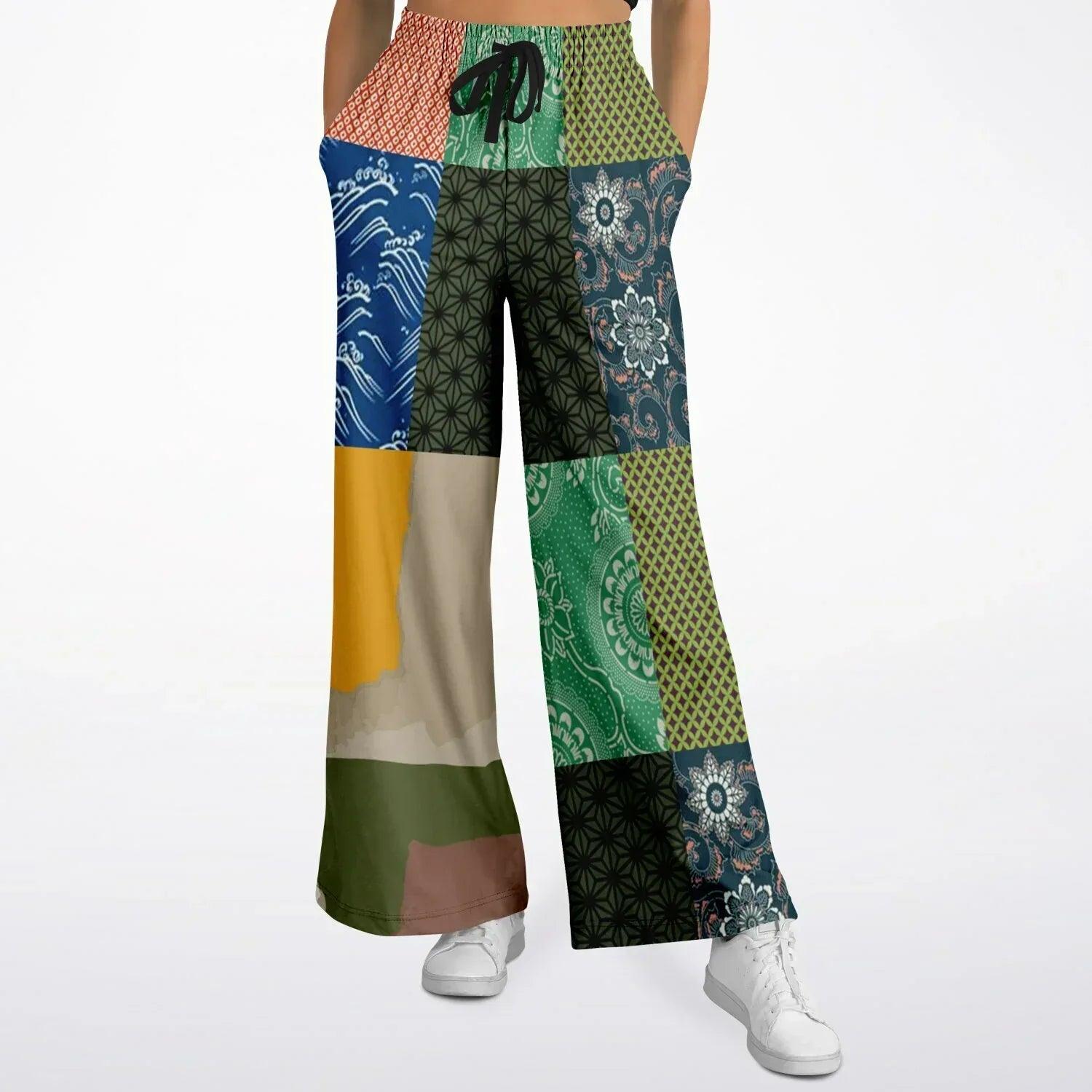 Razzamatazz Vintage Patchwork Eco-Poly Wide Leg Pants
