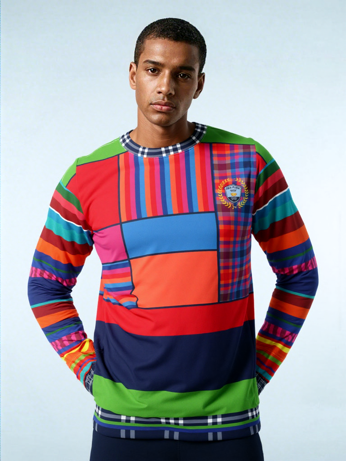 Red Dawn Plaid Rugby Stripe Unisex Sweatshirt (Gold Label)