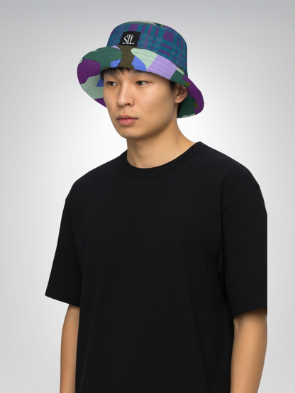 Red Oval in Gold Plate Reversible Bucket Hat