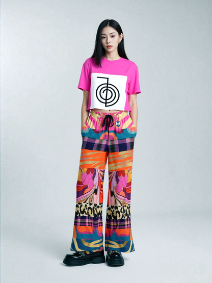 Release the Krakken Patchwork Eco-Poly Wide Leg Pants