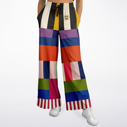 Reminiscent of a Life Colorblock Stripe Eco-Poly Wide Leg Pants