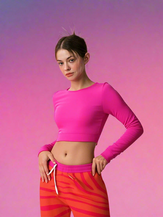 Zebra in Orange Raspberry Eco-Poly Unisex Joggers