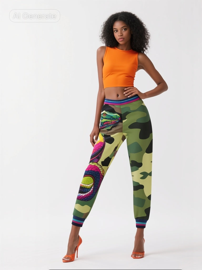 Serpent Says Green Camo Eco-Poly Unisex Joggers
