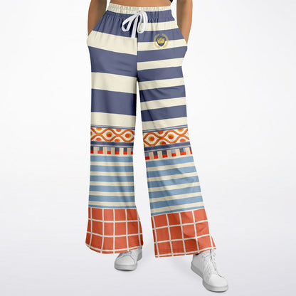 Rock Lobster Blue Oceanic Regatta Stripe Eco-Poly Wide Leg Pants