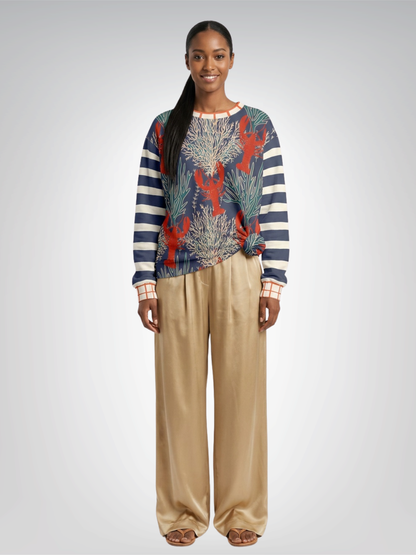 Rock Lobster Blue Oceanic Undersea Garden Unisex Sweatshirt (Gold Label)