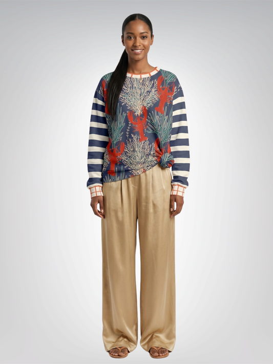 Rock Lobster Blue Oceanic Undersea Garden Unisex Sweatshirt (Gold Label)