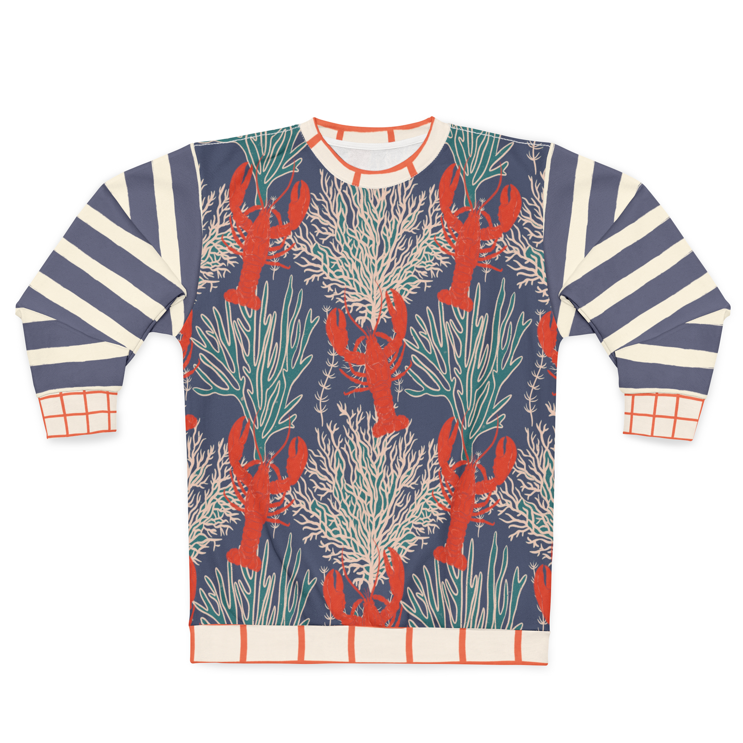 Rock Lobster Blue Oceanic Undersea Garden Unisex Sweatshirt (Gold Label)
