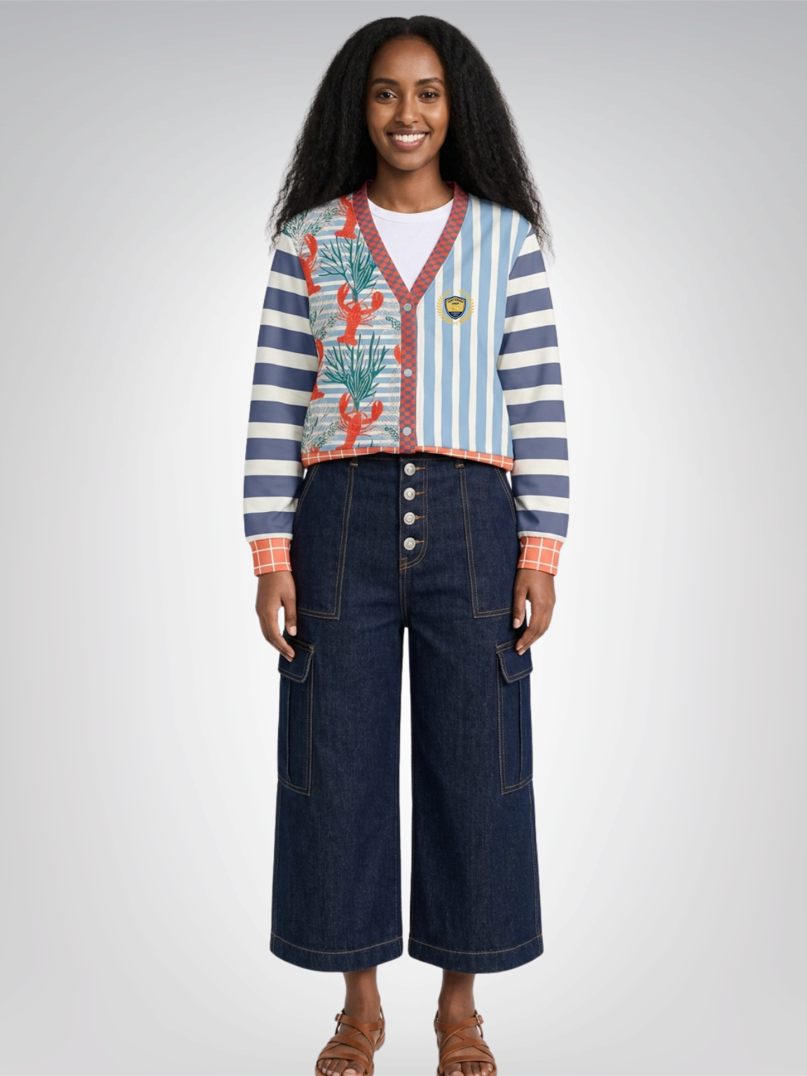 Rock Lobster Harbor Stripe Heavyweight Unisex Cardigan