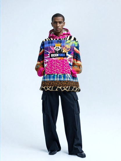 RPT Rockin Panda Animal Print Camo Blanket Hoodie (one-size)