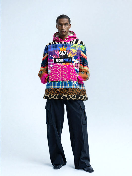 RPT Rockin Panda Animal Print Camo Blanket Hoodie (one-size)