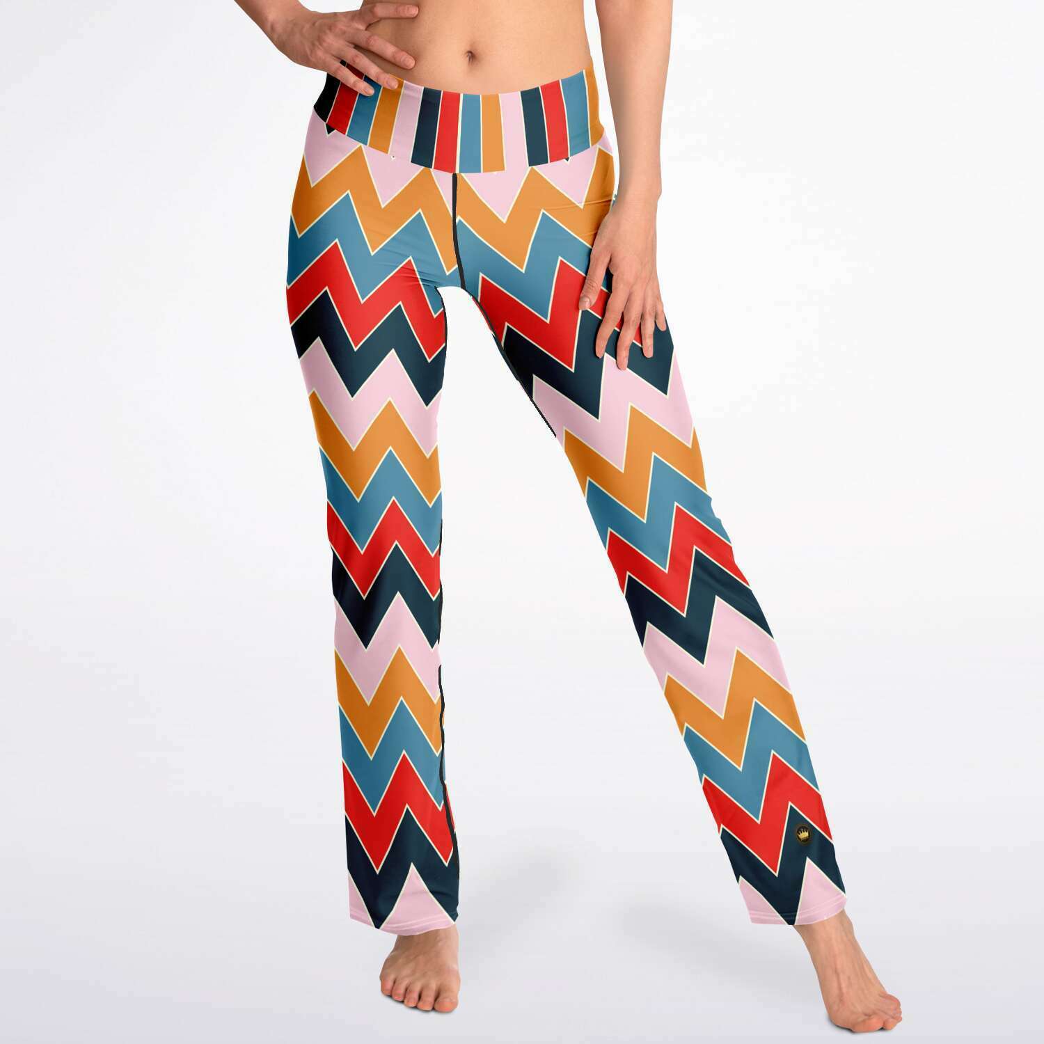 Ruby Morrison Rugby Stripe Chevron Eco-Poly Bootcut Leggings