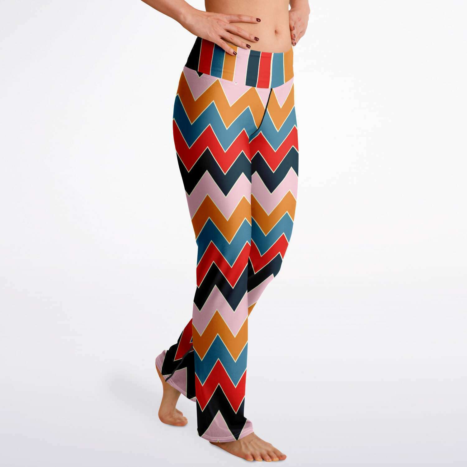 Ruby Morrison Rugby Stripe Chevron Eco-Poly Bootcut Leggings