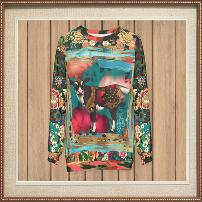 Sacred Chinese Cow Animal Print Unisex Sweatshirt (Gold Label)