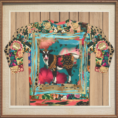 Sacred Chinese Cow Animal Print Unisex Sweatshirt (Gold Label)