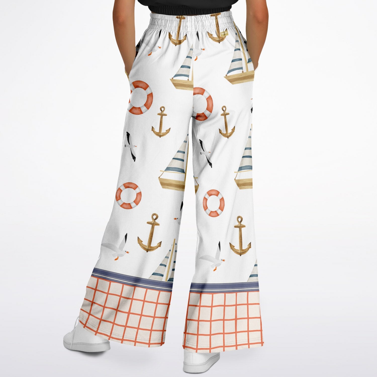 Sail Away Seaside Coastal Regatta Eco-Poly Wide Leg Pants