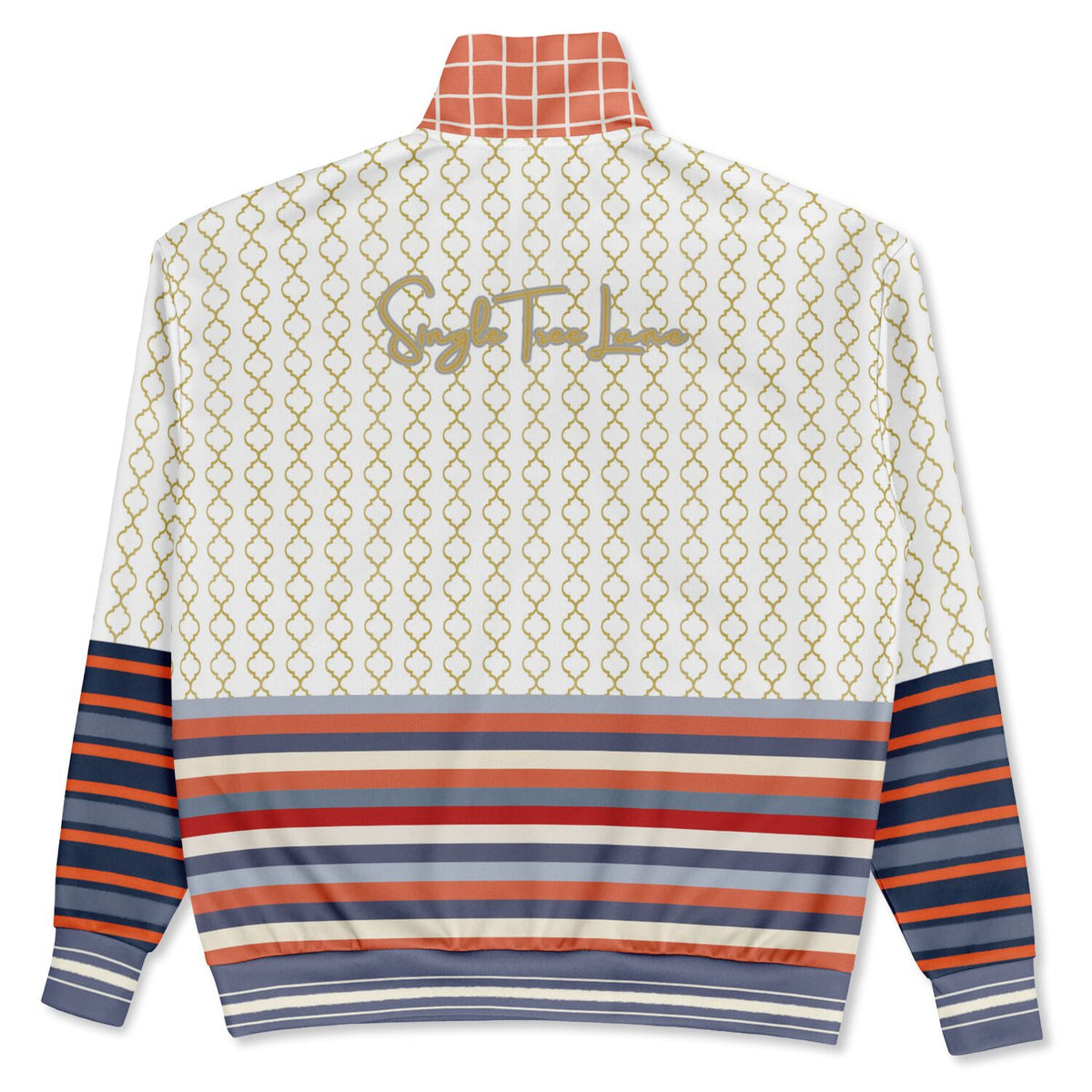 Sail Away Golden Trefoil in White Heavyweight Oversized Quarter Zip Sweatshirt