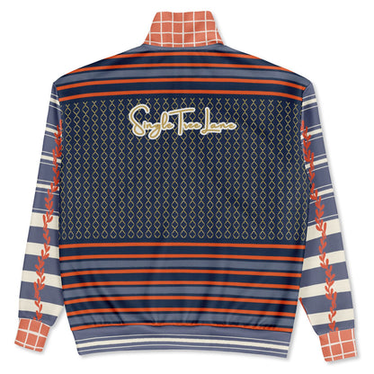 Sail Away Golden Trefoil in Blue Heavyweight Oversized Quarter Zip Sweatshirt