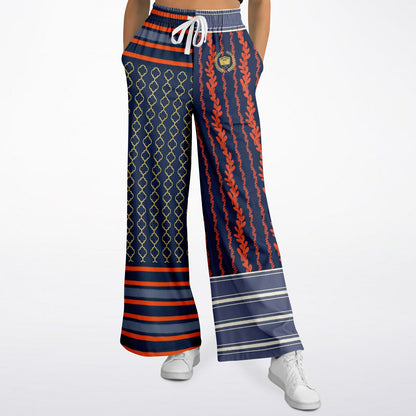 Sail Away Laurel Trellis Duo in Blue Eco-Poly Wide Leg Pants