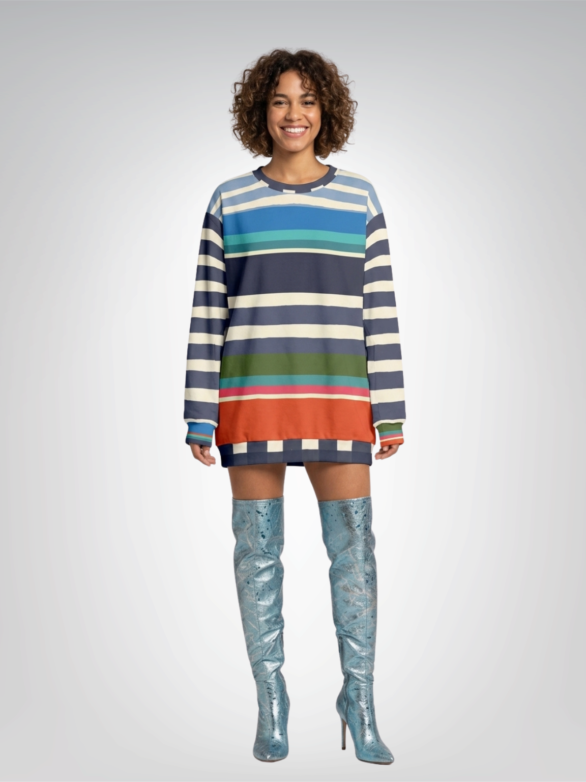 Sail Away Rainbow Regatta Rugby Stripe Unisex Sweatshirt (Gold Label)