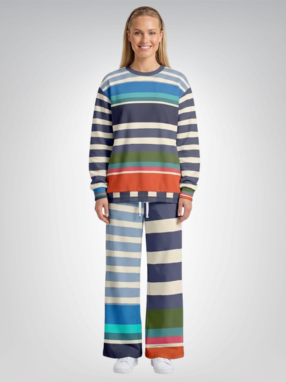 Sail Away Rainbow Regatta Rugby Stripe Unisex Sweatshirt (Gold Label)