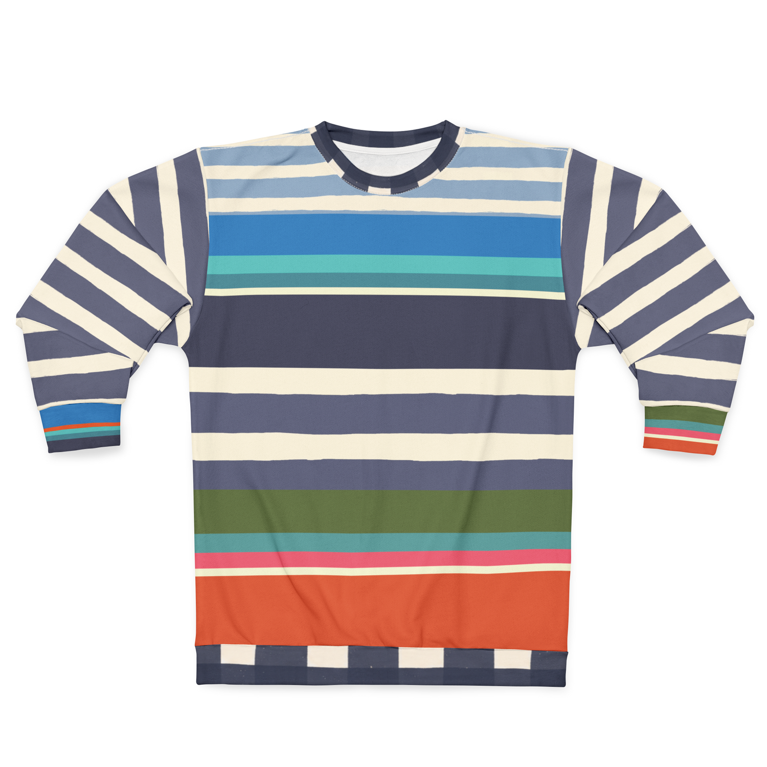 Sail Away Rainbow Regatta Rugby Stripe Unisex Sweatshirt (Gold Label)