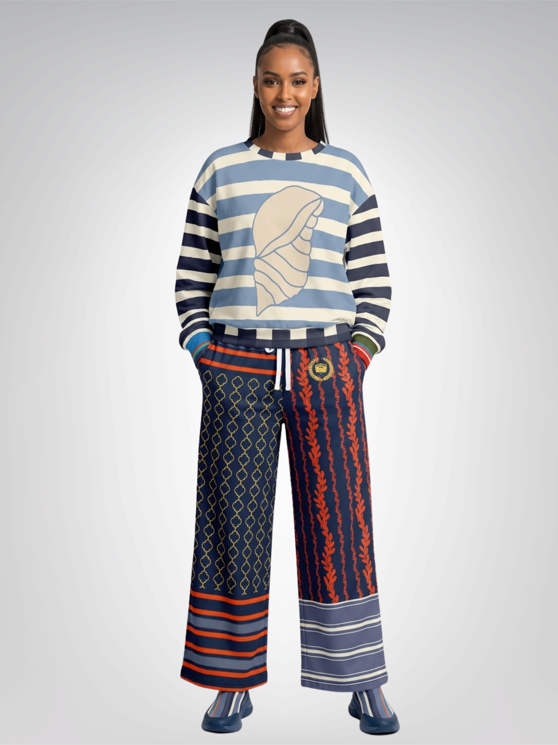 Sail Away Regatta Rugby Stripe Unisex Sweatshirt (Gold Label)