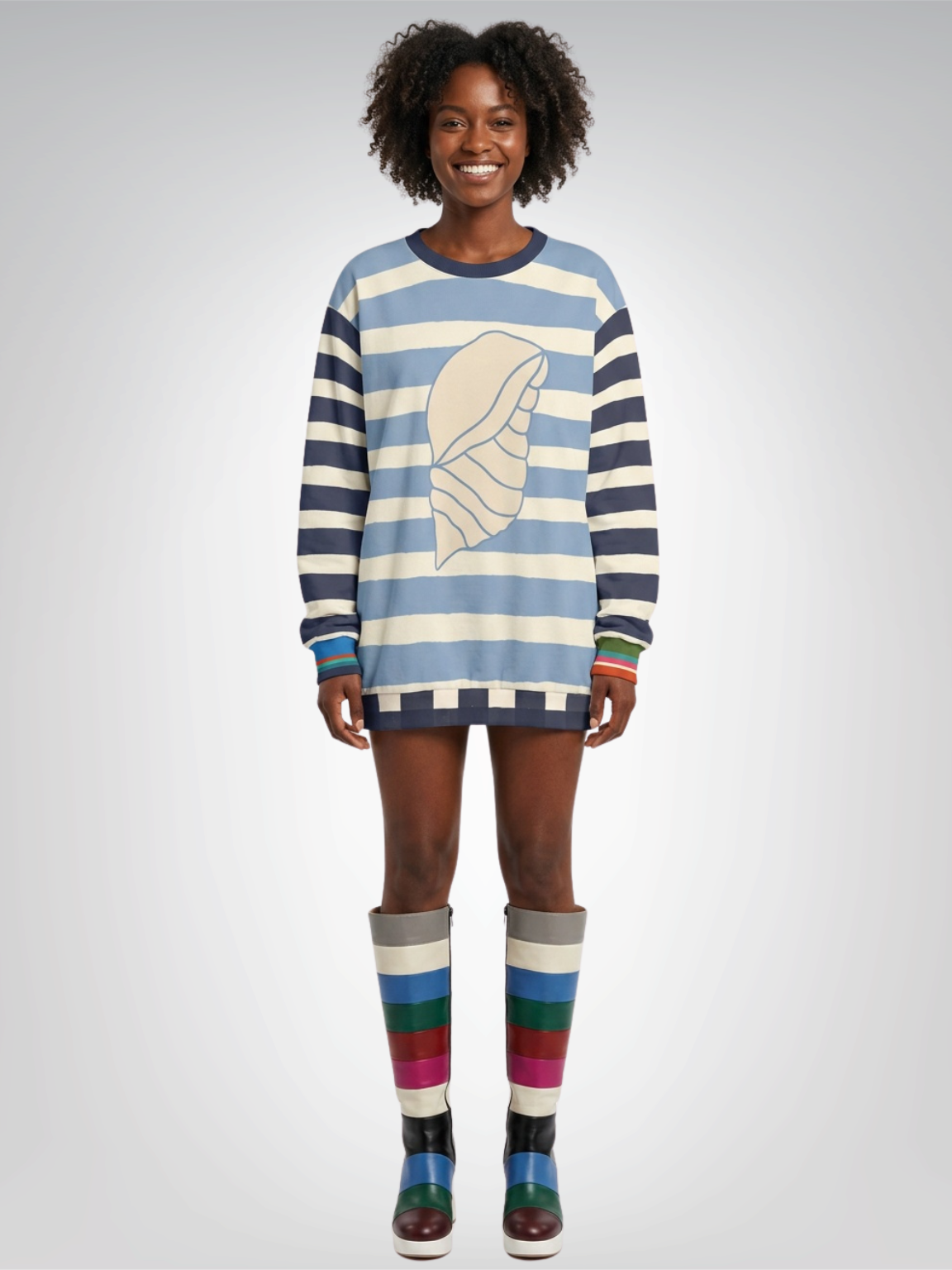 Sail Away Regatta Rugby Stripe Unisex Sweatshirt (Gold Label)