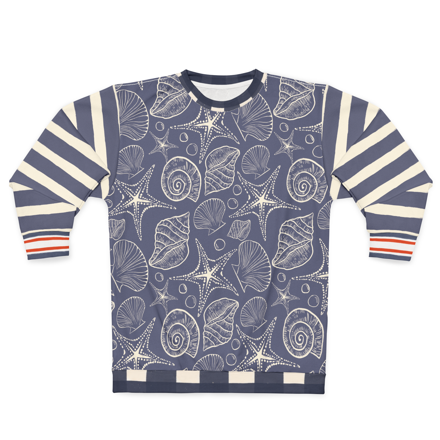 Sail Away Seashell Sketch in Blue Unisex Sweatshirt (Gold Label)
