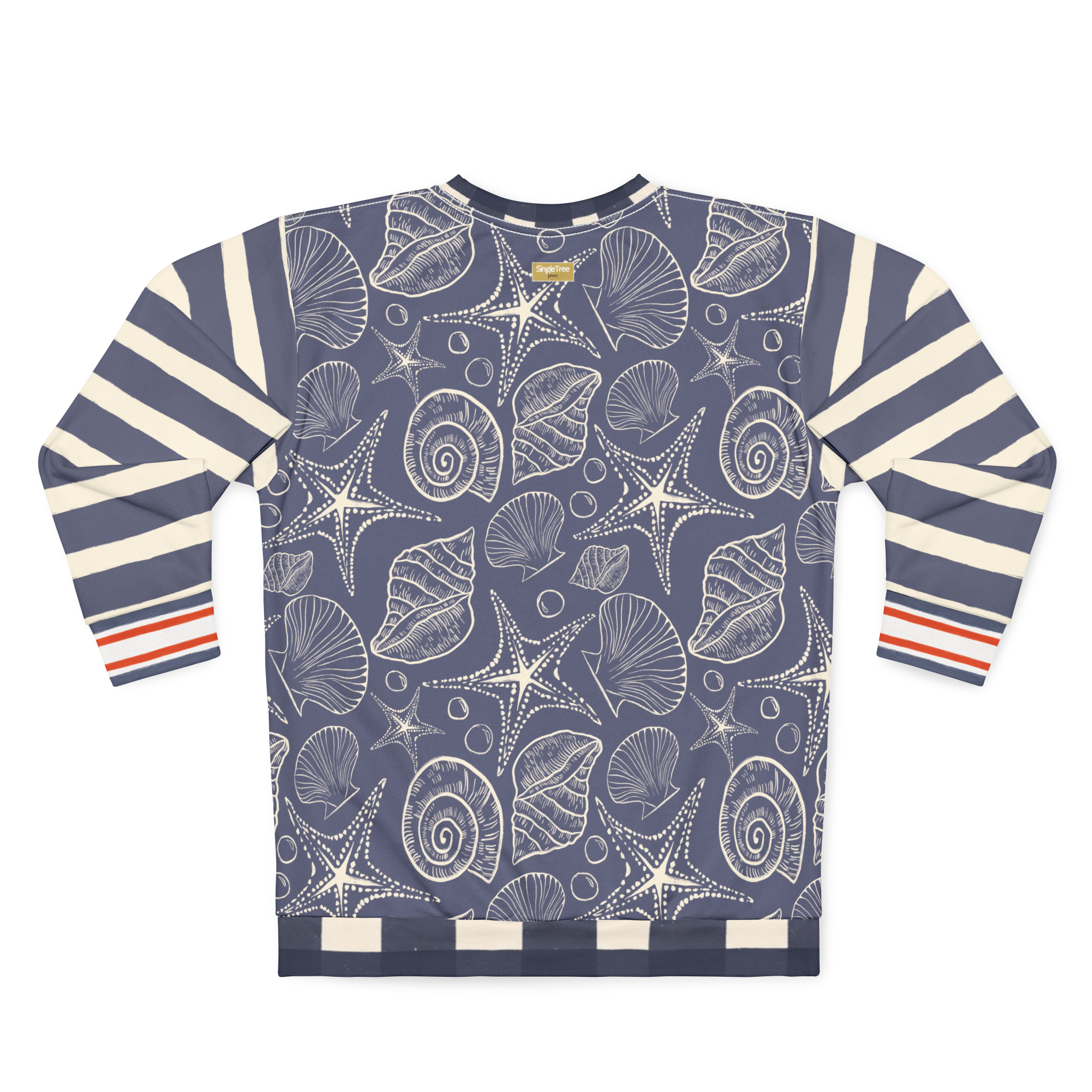 Sail Away Seashell Sketch in Blue Unisex Sweatshirt (Gold Label)