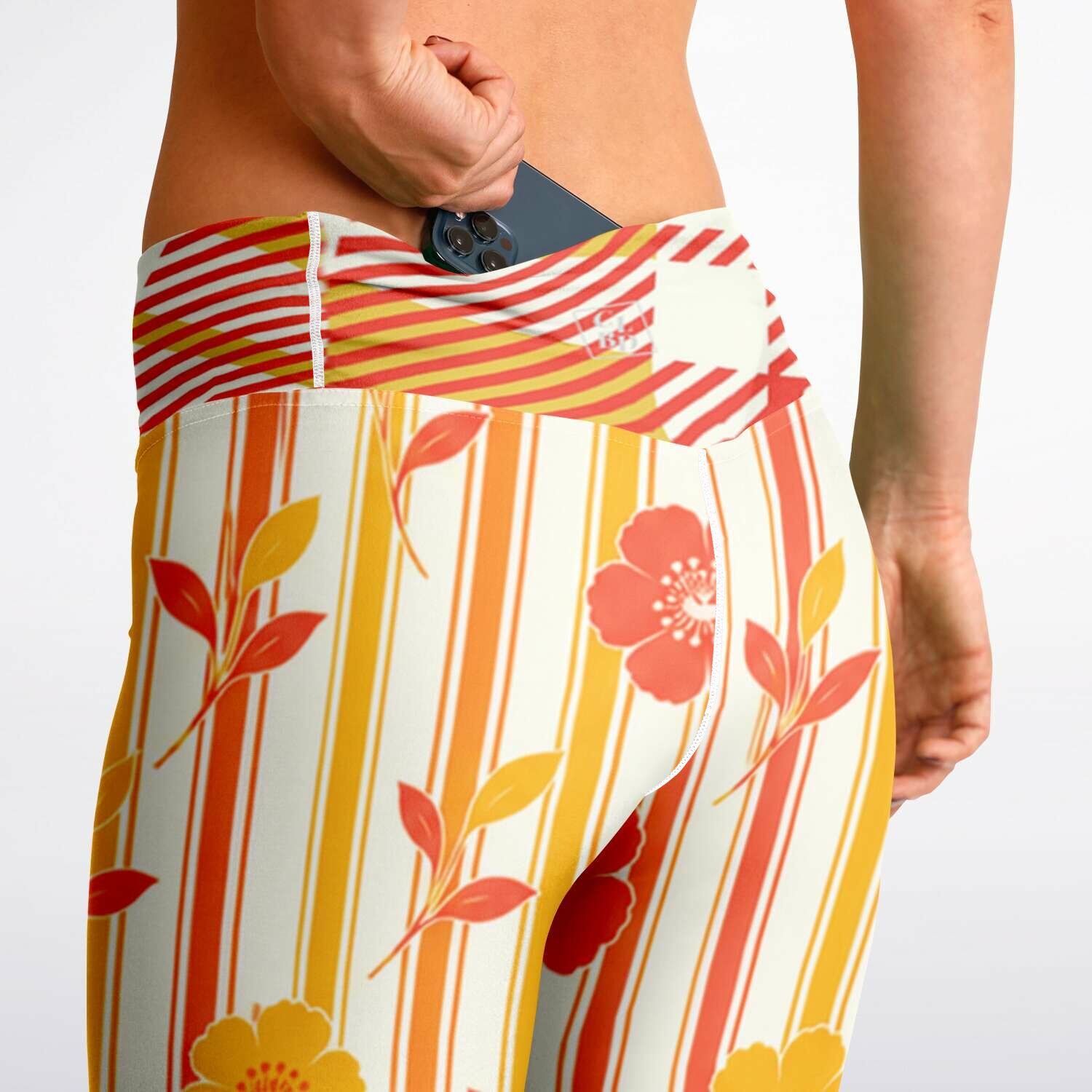 Salsa Time Floral Stripe Flare Leggings