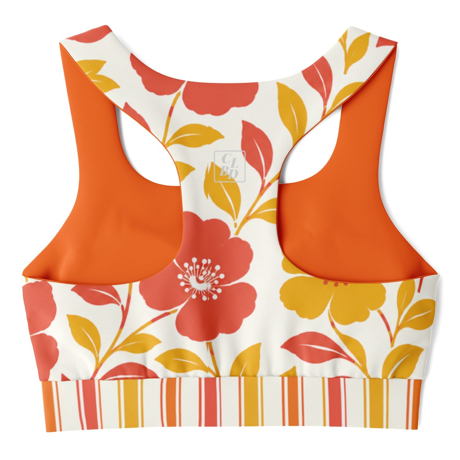 Salsa Time Floral Stripe Padded Sports Bra