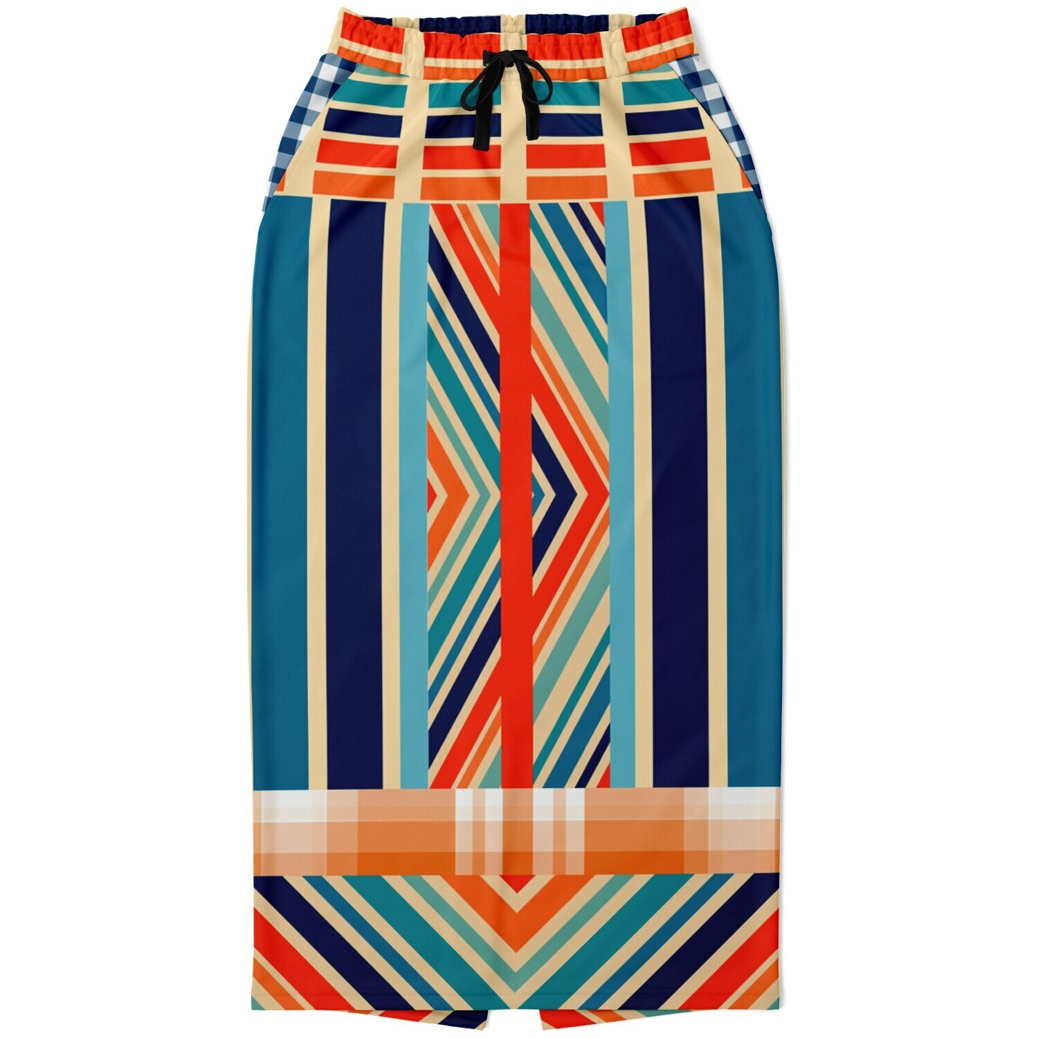 Salsa Time Zig-Zag Stripe Eco-Poly Long Pocket Skirt