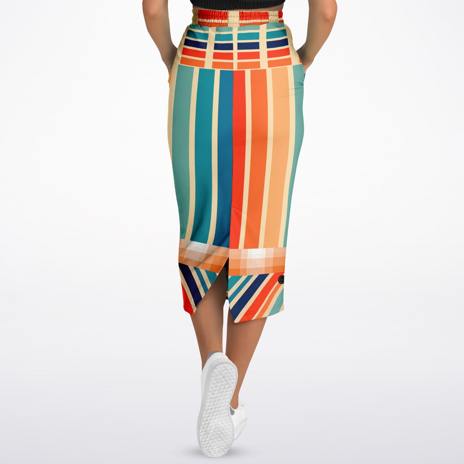 Salsa Time Zig-Zag Stripe Eco-Poly Long Pocket Skirt