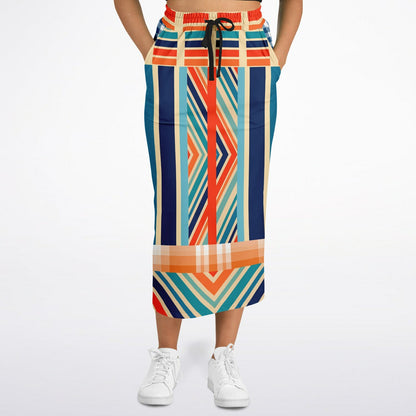 Salsa Time Zig-Zag Stripe Eco-Poly Long Pocket Skirt