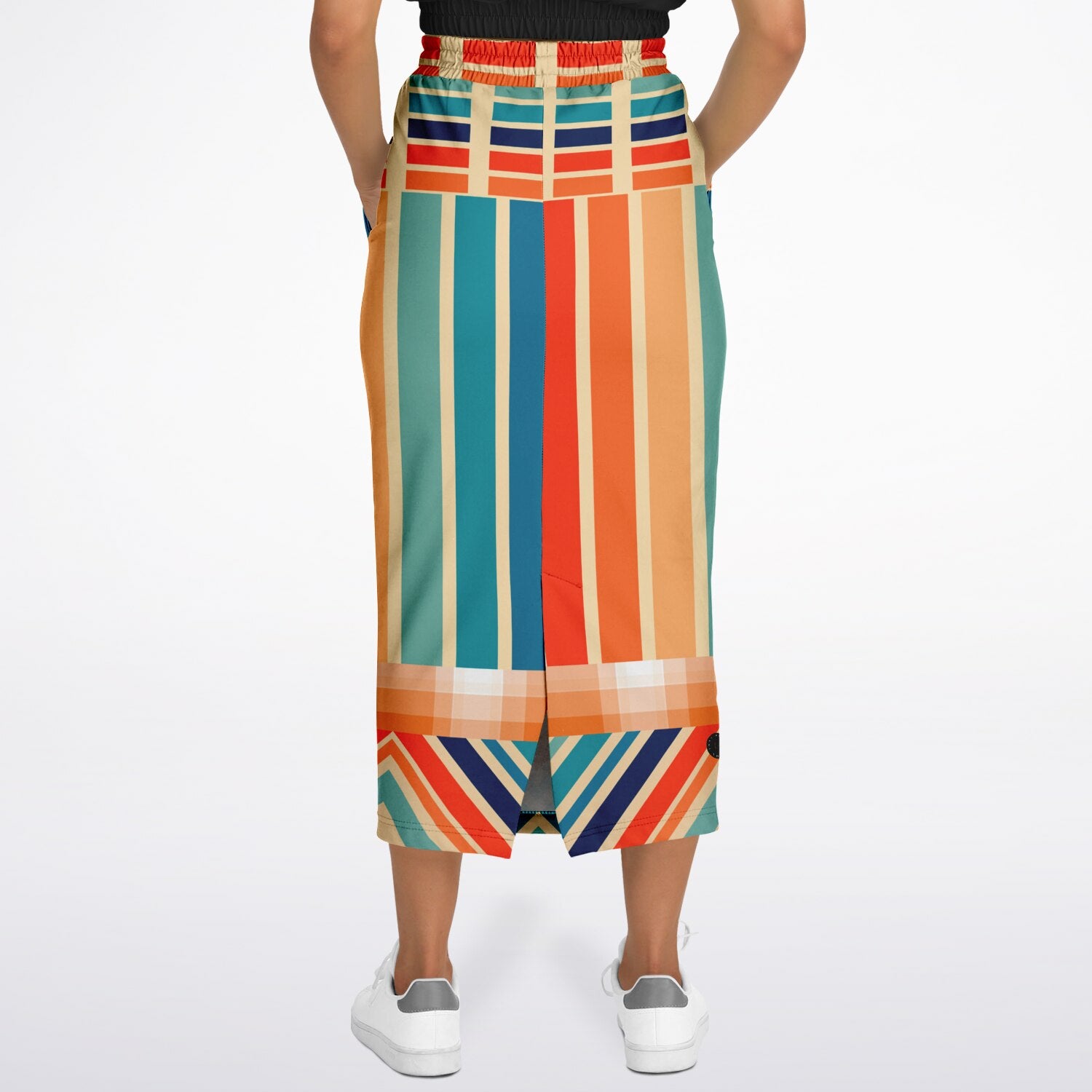 Salsa Time Zig-Zag Stripe Eco-Poly Long Pocket Skirt