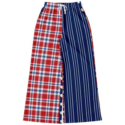 Serendipity Plaid Pinstripe Eco-Poly Wide Leg Pant