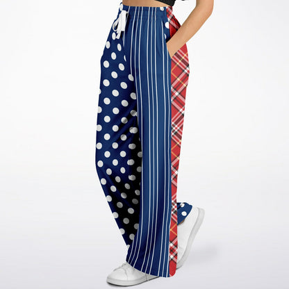 Serendipity Plaid Pinstripe Eco-Poly Wide Leg Pant
