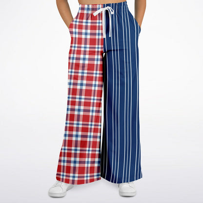 Serendipity Plaid Pinstripe Eco-Poly Wide Leg Pant