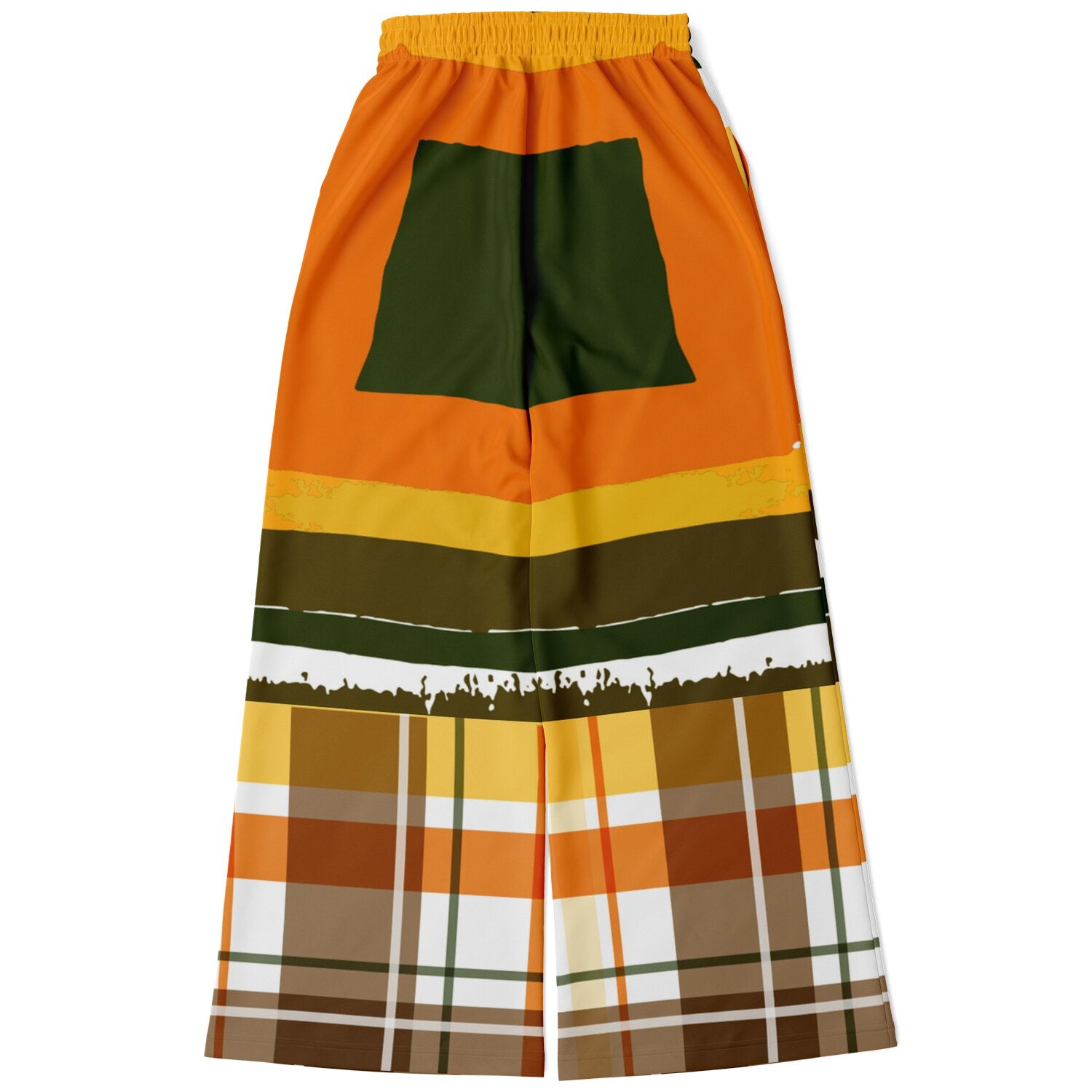 Seville Retro 70s Eco-Poly Plaid Wide Leg Pants