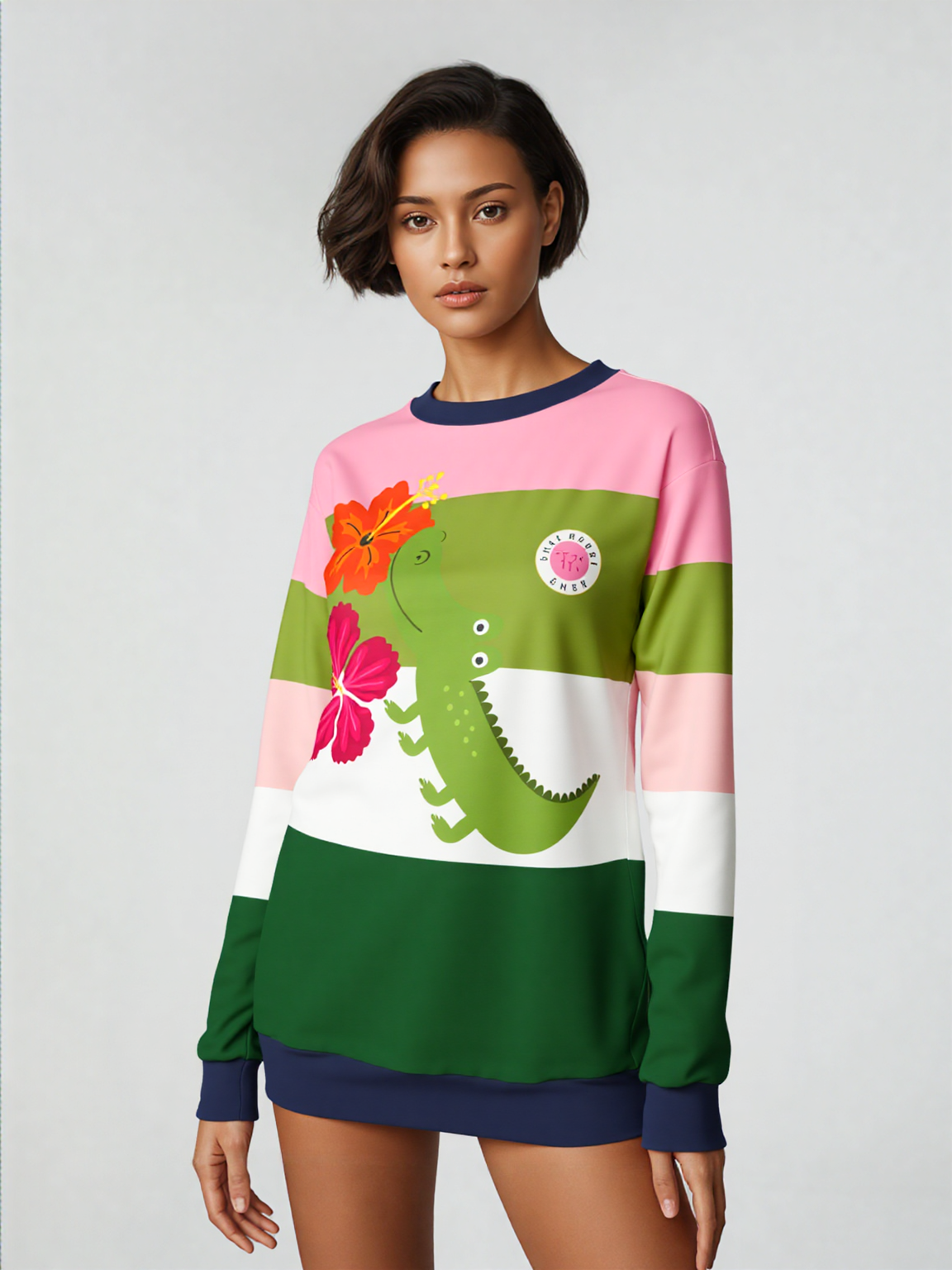 Smell The Flowers Gator Rugby Stripe Unisex Sweatshirt (Gold Label)