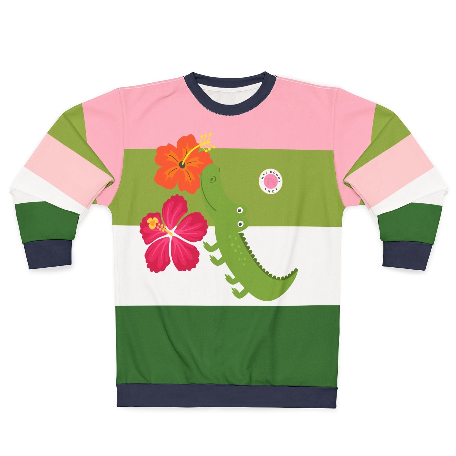 Smell The Flowers Gator Rugby Stripe Unisex Sweatshirt (Gold Label)