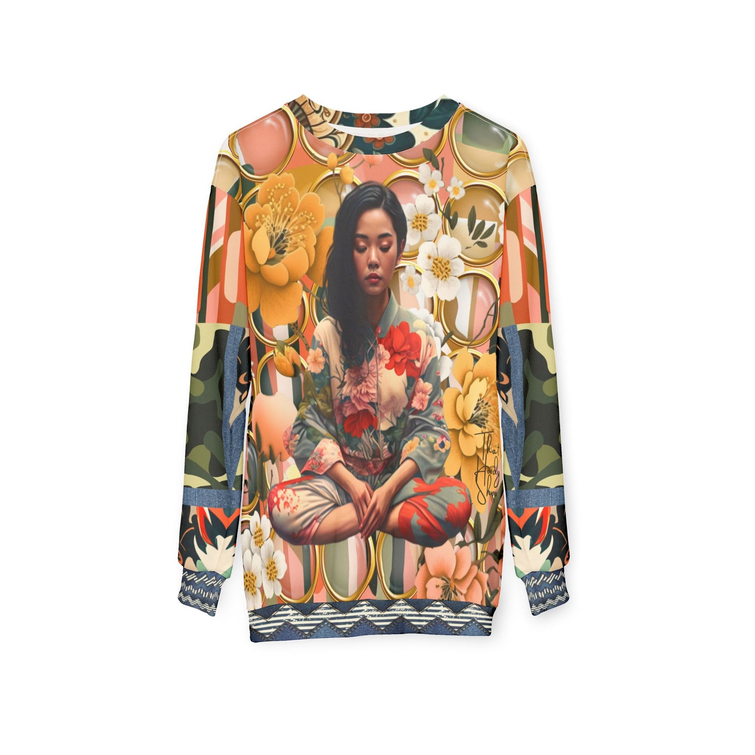 Soul at Peace Asian Floral Unisex Sweatshirt (Gold Label)