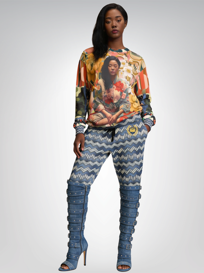 Soul at Peace Asian Floral Unisex Sweatshirt (Gold Label)