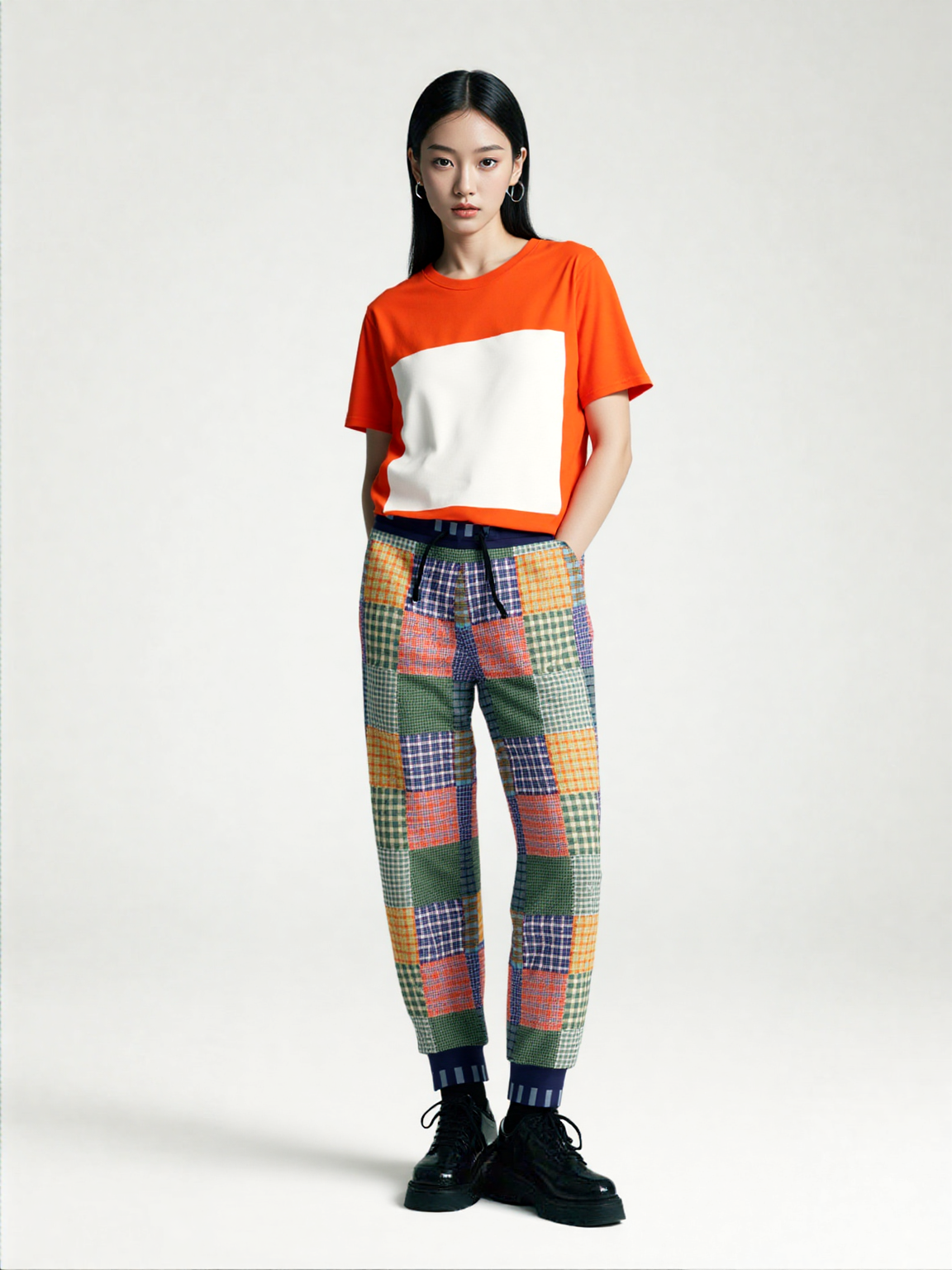 THS 1976 Orange Wheat Wreath Plaid Eco-Poly Unisex Joggers