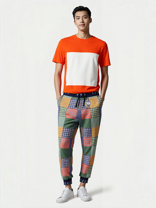 THS 1976 Orange Wheat Wreath Plaid Eco-Poly Unisex Joggers