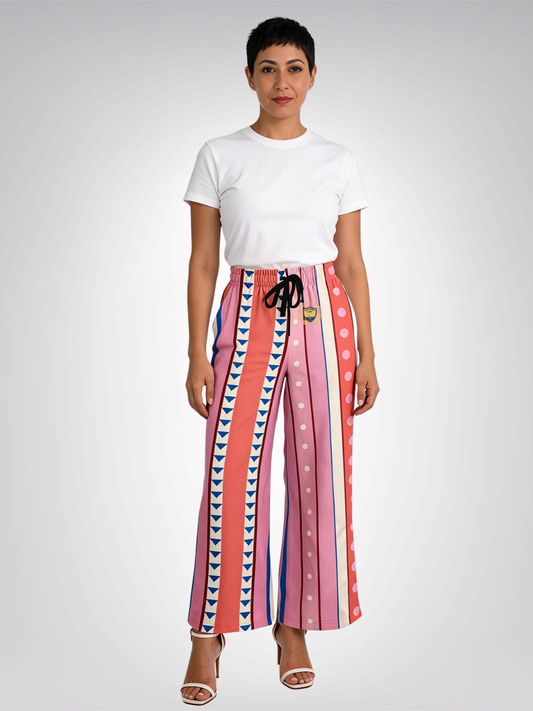 Split Decision Stripe Eco-Poly Wide Leg Pants