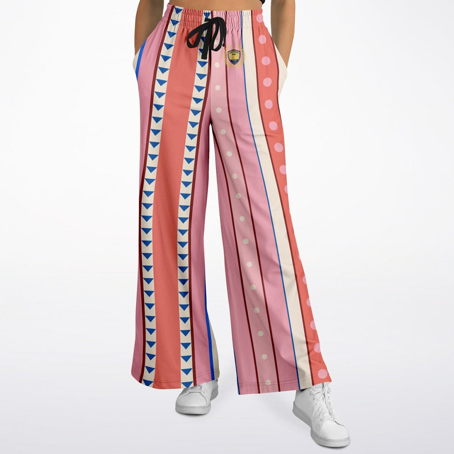 Split Decision Stripe Eco-Poly Wide Leg Pants
